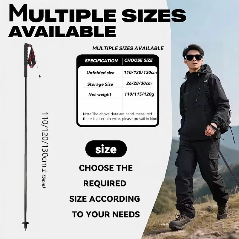 OKHEALING Carbon Fiber Foldable Trekking Poles Lightweight Hiking Gear