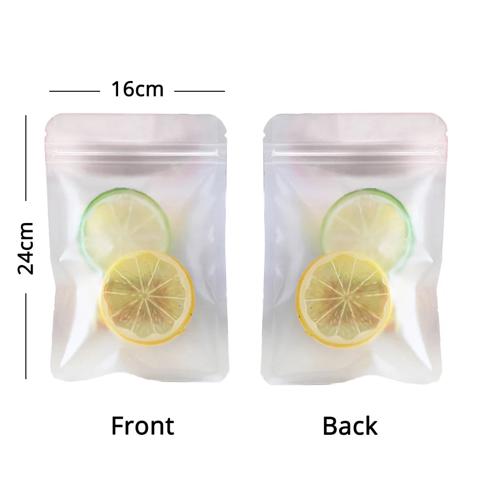 VoluPack Frosted Ziplock Mylar Storage Bags With Tear Notch