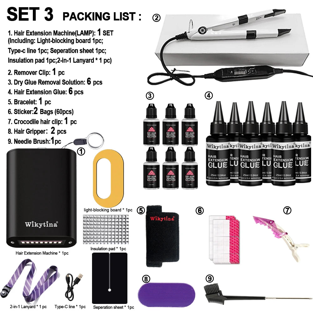 Wikytina Hair Extension Curing Machine With Uv And V Light Tools