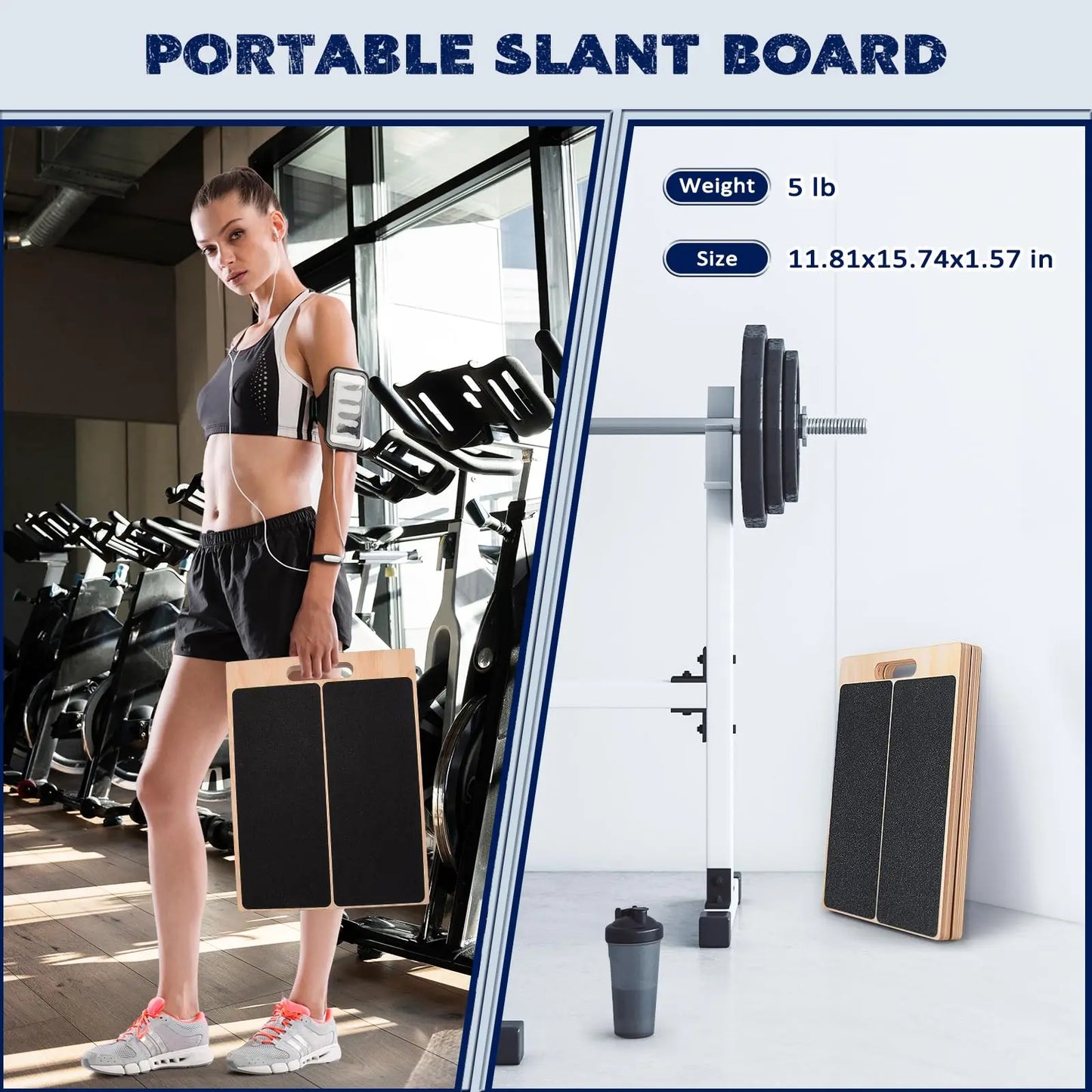 Wooden Balance Board And Adjustable Calf Stretcher For Physical Therapy