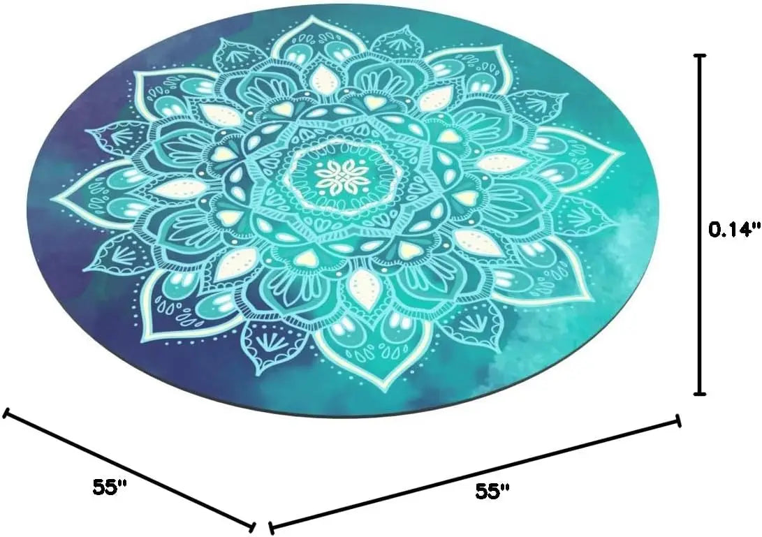 YTYIN Round Pilates Mat Oversize Non Slip Suede Rubber