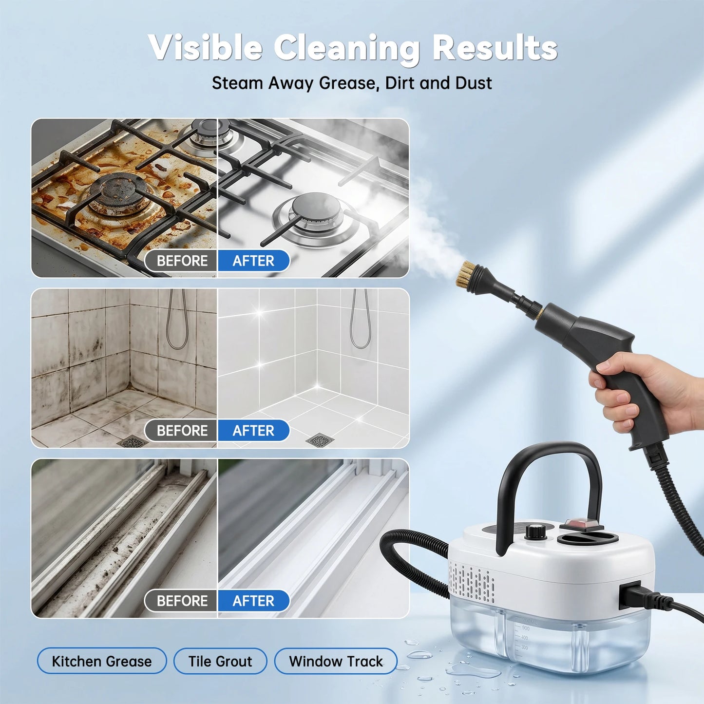 2500W High Temperature Steam Cleaner Portable Handheld Machine US Plug