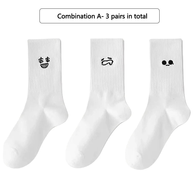 Women's Cartoon Cotton Socks Casual Mid Tube Breathable Design
