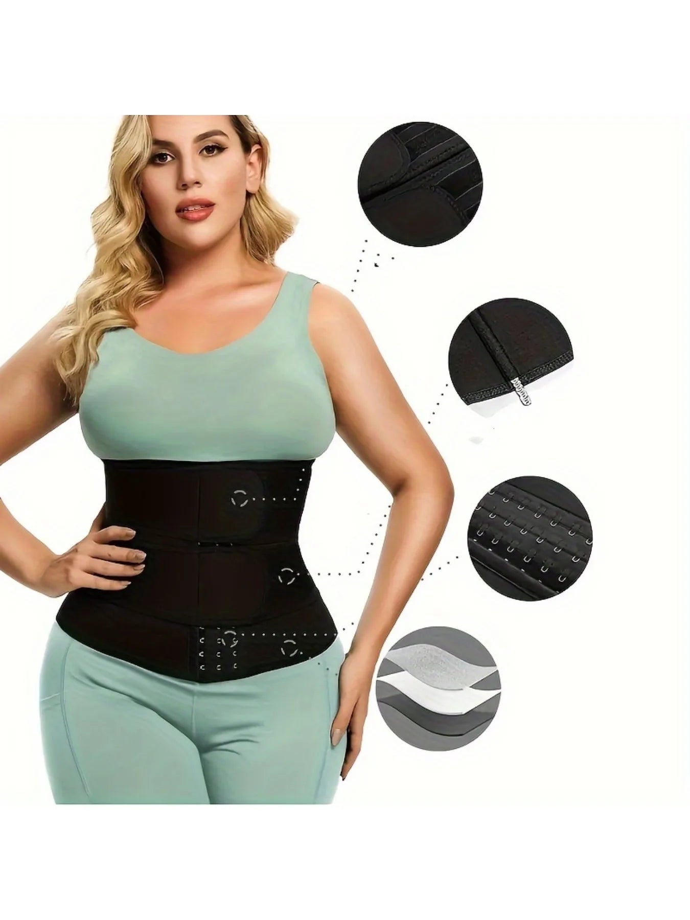 Women's Postpartum Waist Trainer Belt With Adjustable Triple Hook