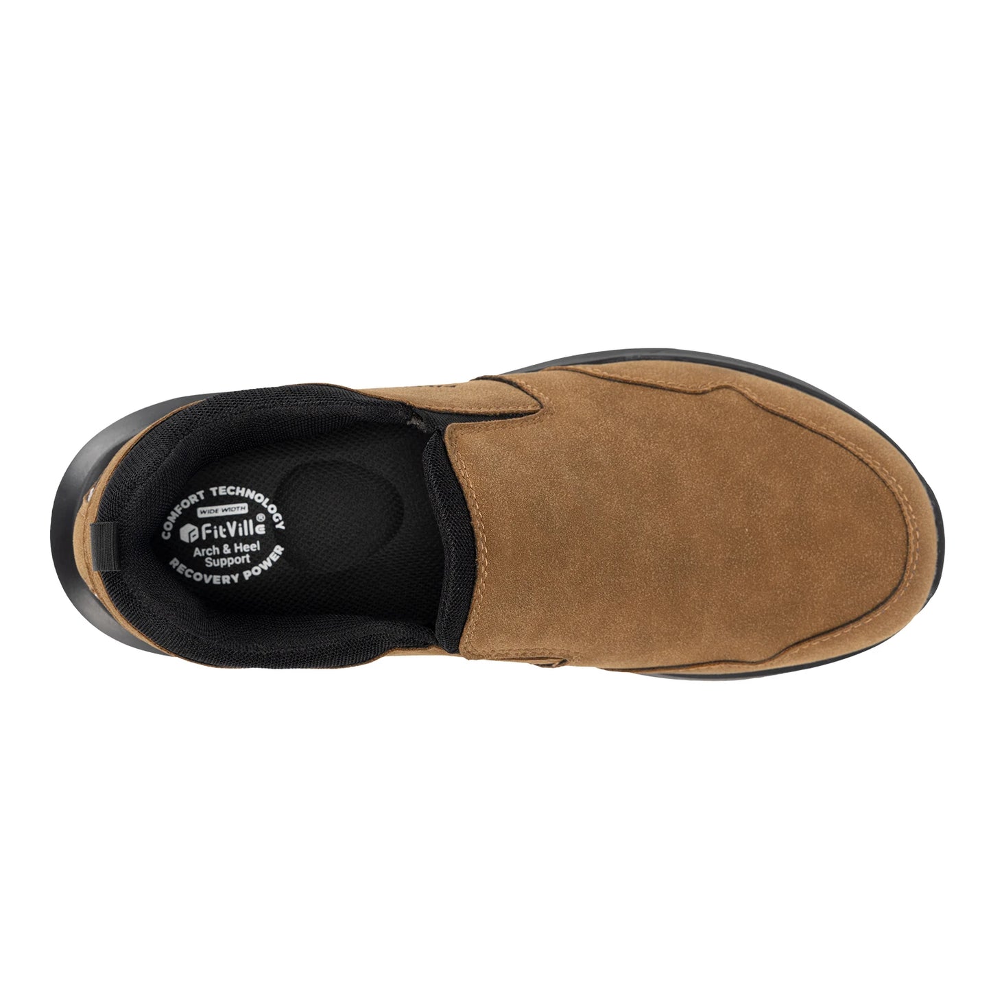 FitVille Men Extra Wide Hiking Loafers With Arch Support