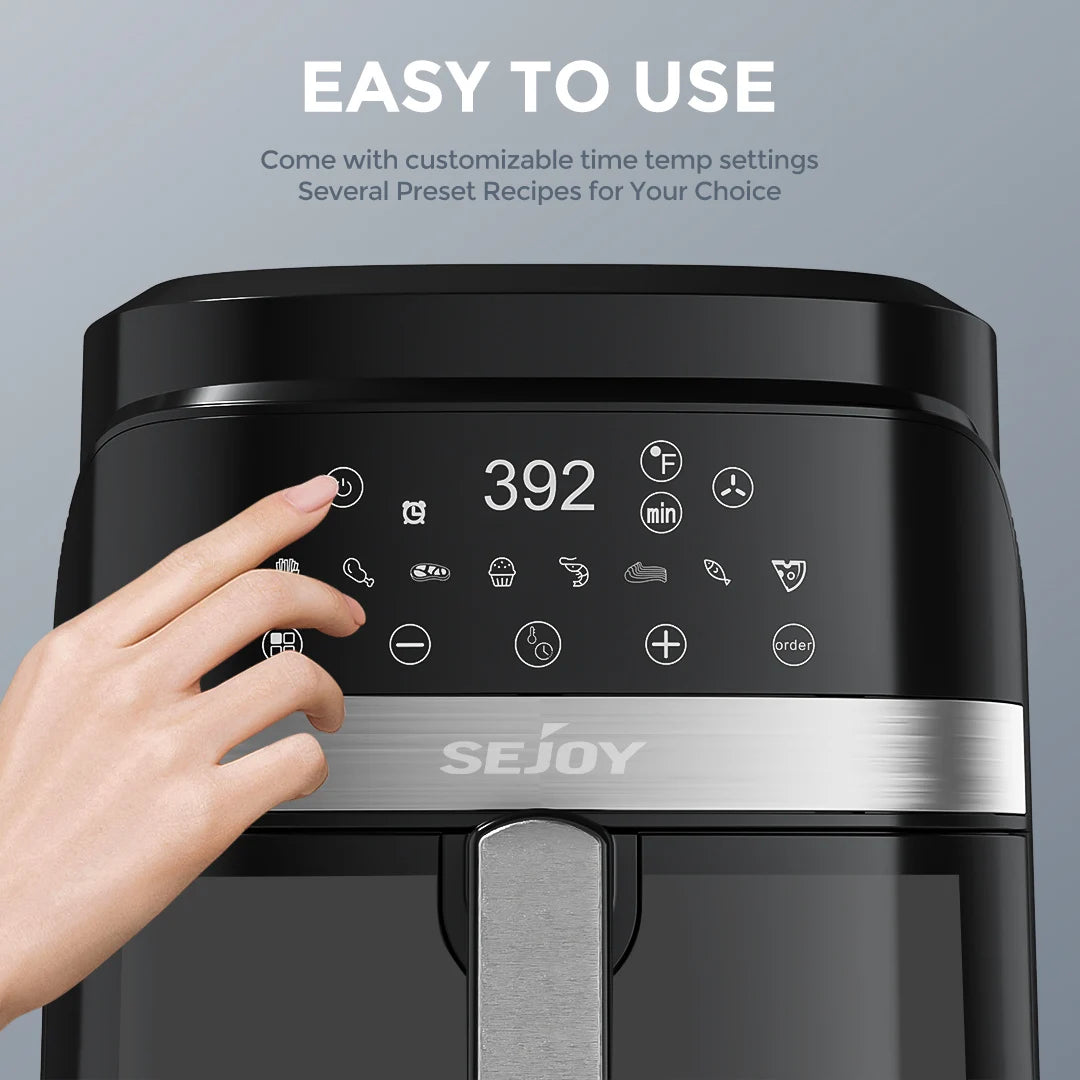 Sejoy 8-in-1 Air Fryer 6 Qt Premium Ceramic Coating