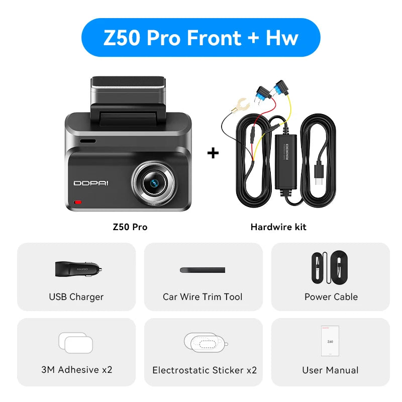 Ddpai Z50Pro Dash Camera 4K Front And Rear GPS Navigation