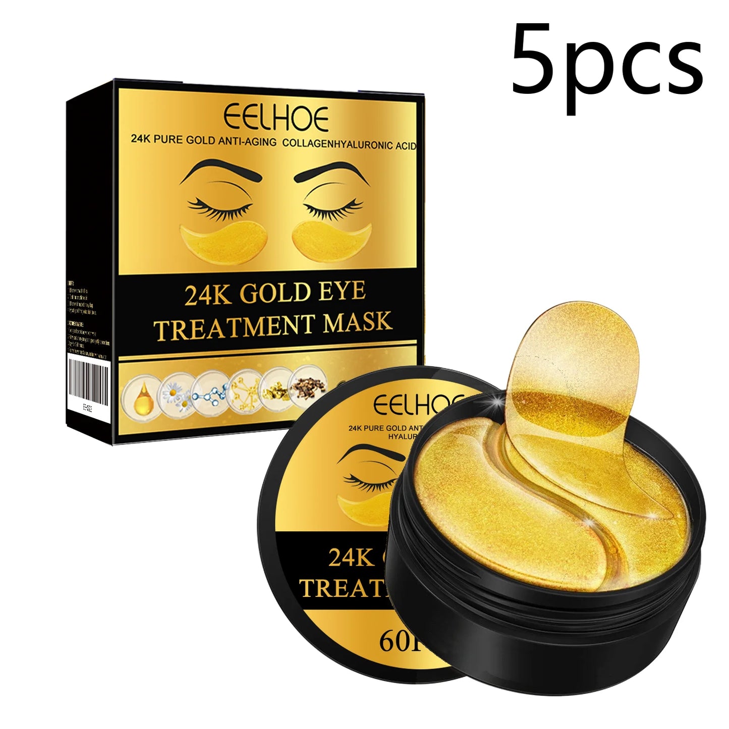 Eelhoe 24K Gold Under Eye Patches Anti Aging Moisturizing Firming