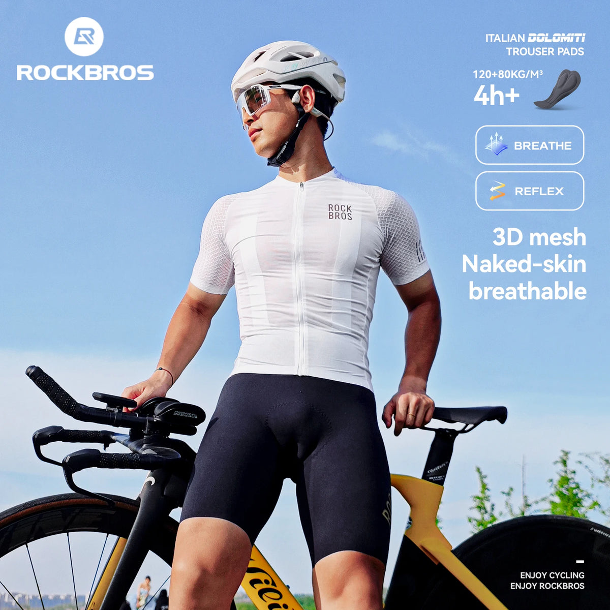 Rockbros Men Quick Dry Cycling Short Sleeve Jersey Lightweight
