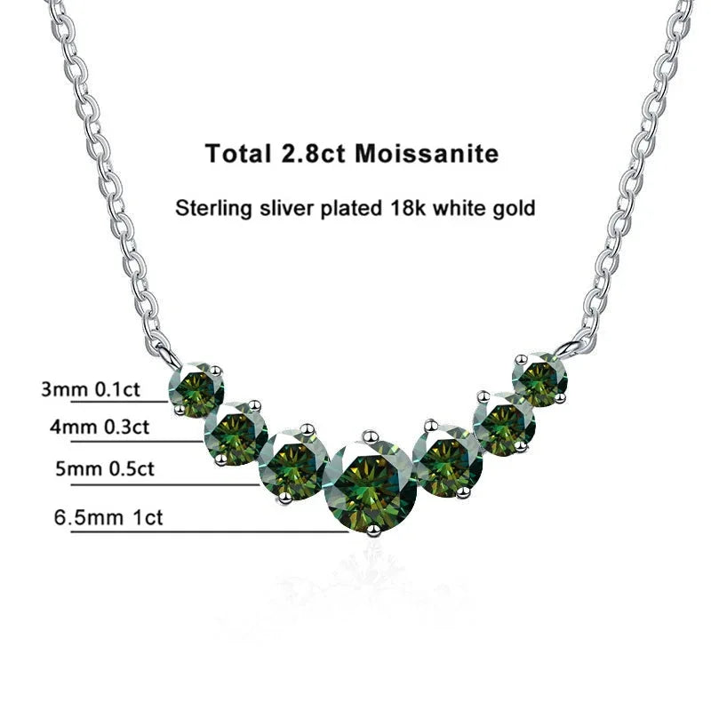 2.8ct Moissanite Pendant Necklace Sterling Silver Elegant Gift