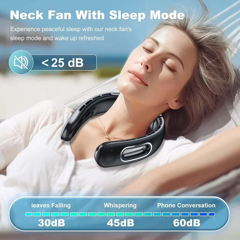 Portable Bladeless Neck Fan With Touch Control And Long Battery