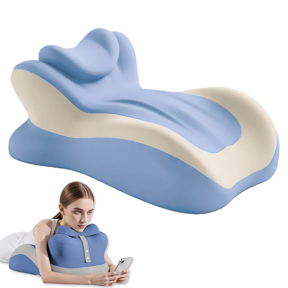Memory Foam Prone Reading Pillow With Removable Headrest