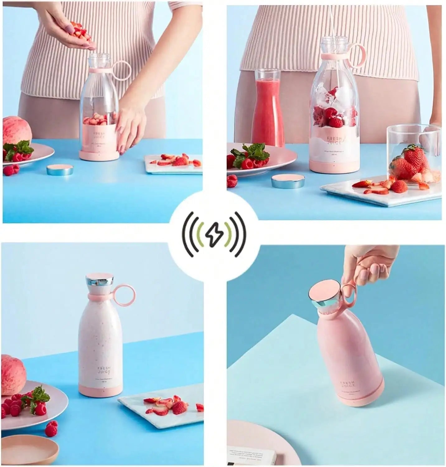 Portable Blender With Travel Cup And Stainless Steel Blades