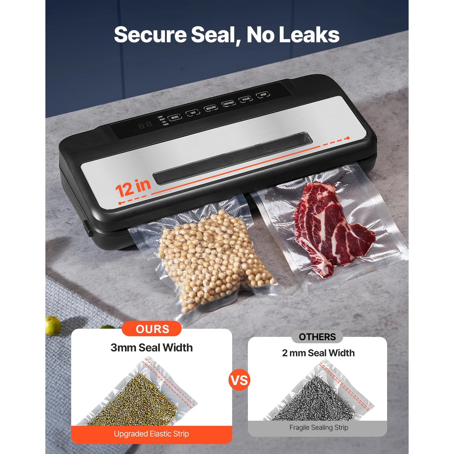 SucceBuy Electric Vacuum Sealer Machine For Kitchen Food Preservation