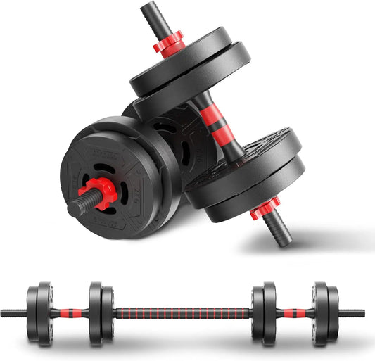 2-In-1 Adjustable Dumbbell And Barbell Set For Home Workouts