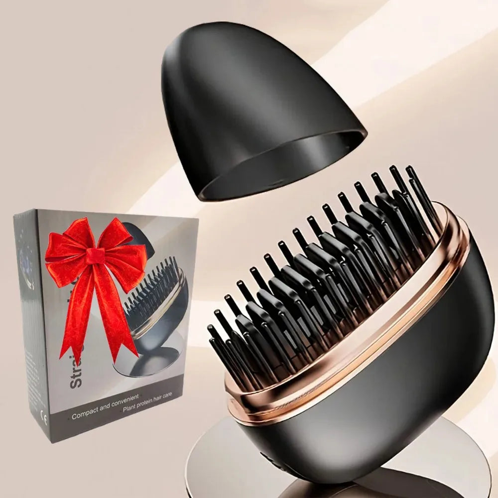 Zimir Mini Rechargeable Hair Straightener Brush With Temp Control