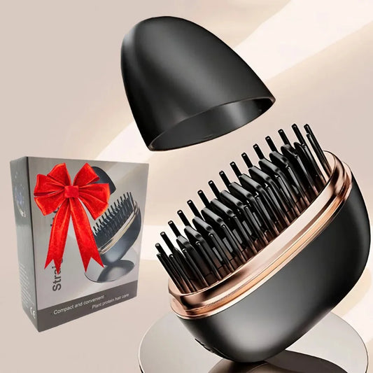Zimir Mini Rechargeable Hair Straightener Brush With Temp Control