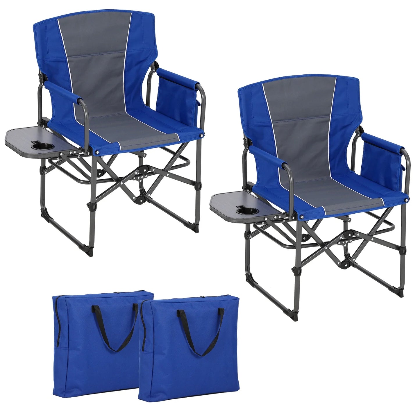 HiMISS Folding Directors Chair With Cup Holder For Outdoor Camping Leisure