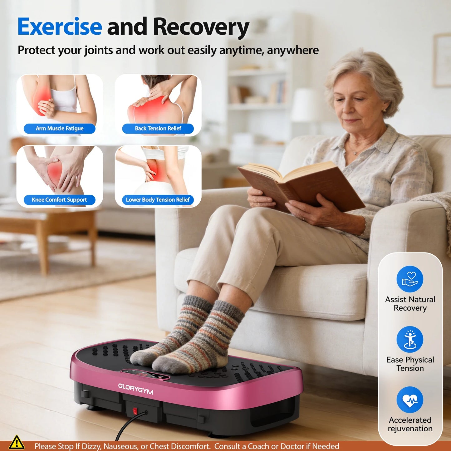 Magnetic Vibration Plate Exercise Machine 330 Lb Capacity