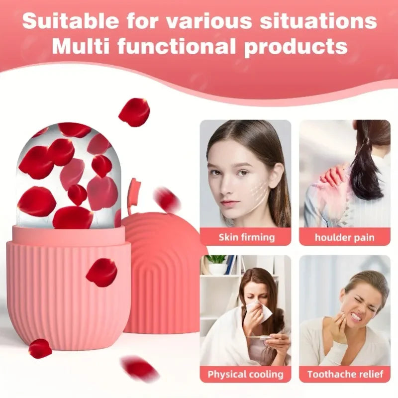 Silicone Cooling Facial Ice Roller Massager For Beauty Spa Treatment