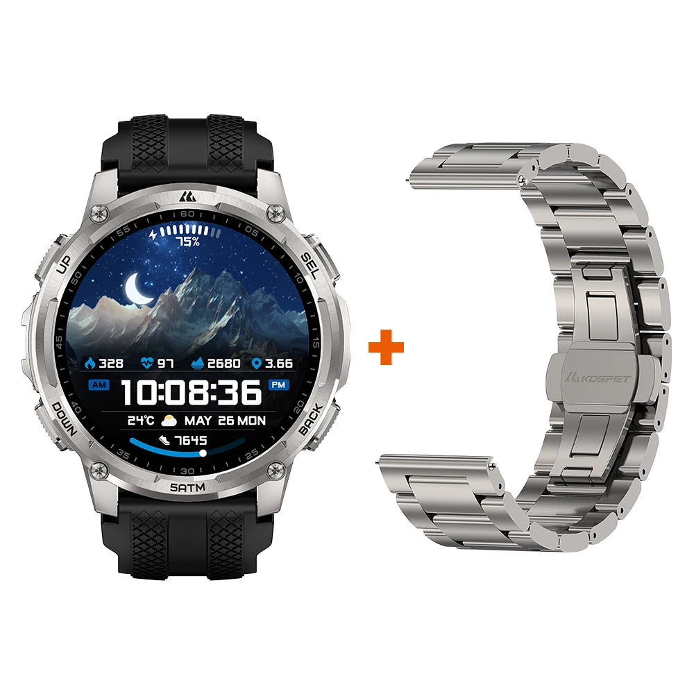 KOSPET T4C Rugged Smartwatch With GPS Flashlight Fitness Tracking