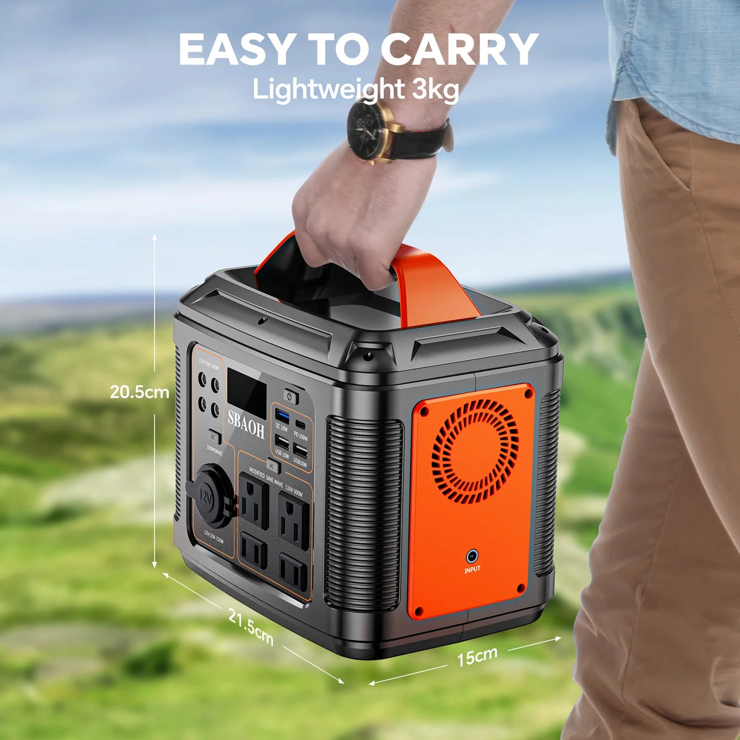 SBAOH 300W Portable Power Station 296Wh Emergency Generator
