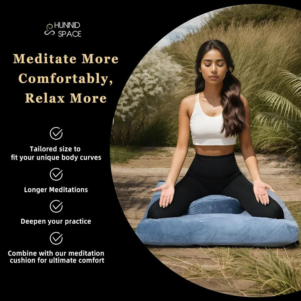 YTYIN Meditation Zafu Cushion Set With Buckwheat Hulls Memory Foam