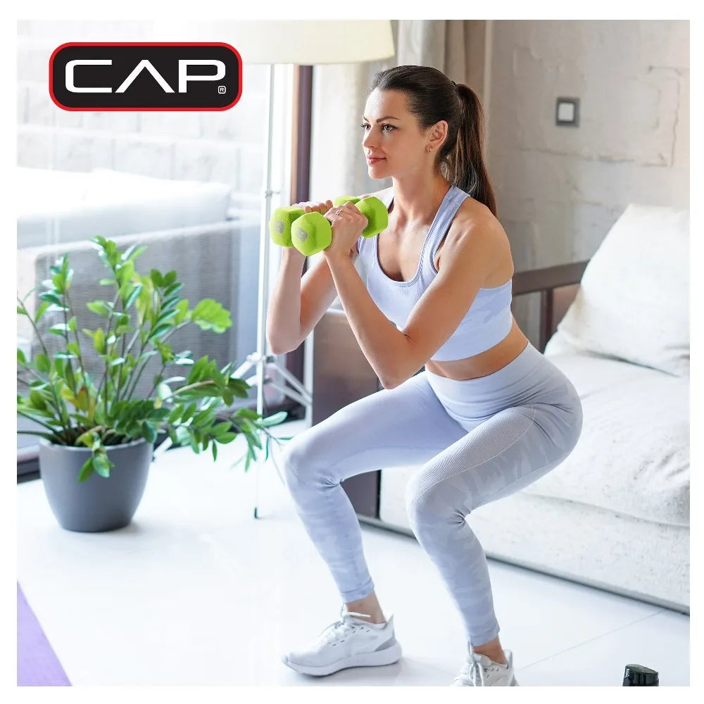Cap Barbell Neoprene Hexagon Dumbbells For Home Gym Strength