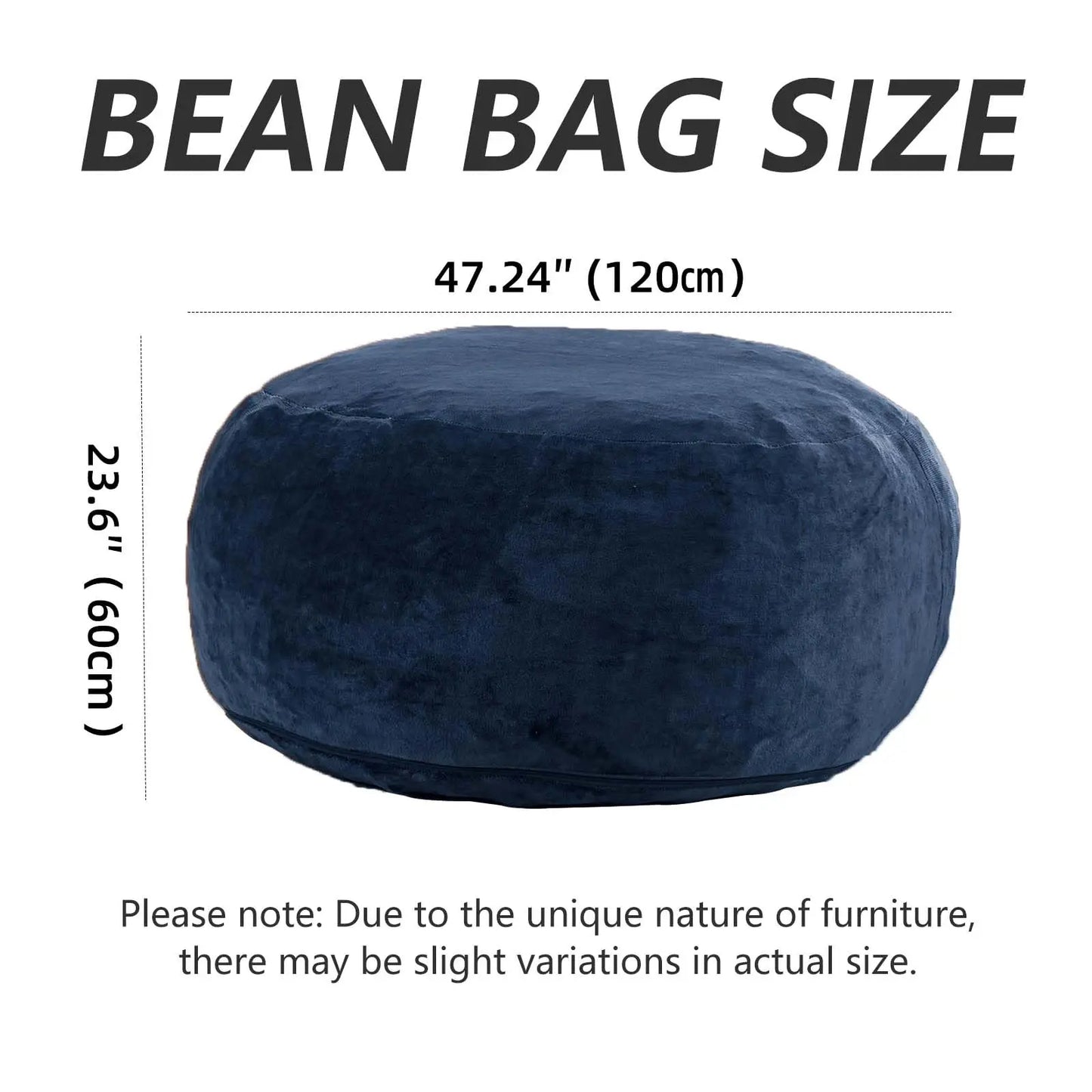 Memory Foam Adult Beanbag Chair With Washable Soft Flannel Cover