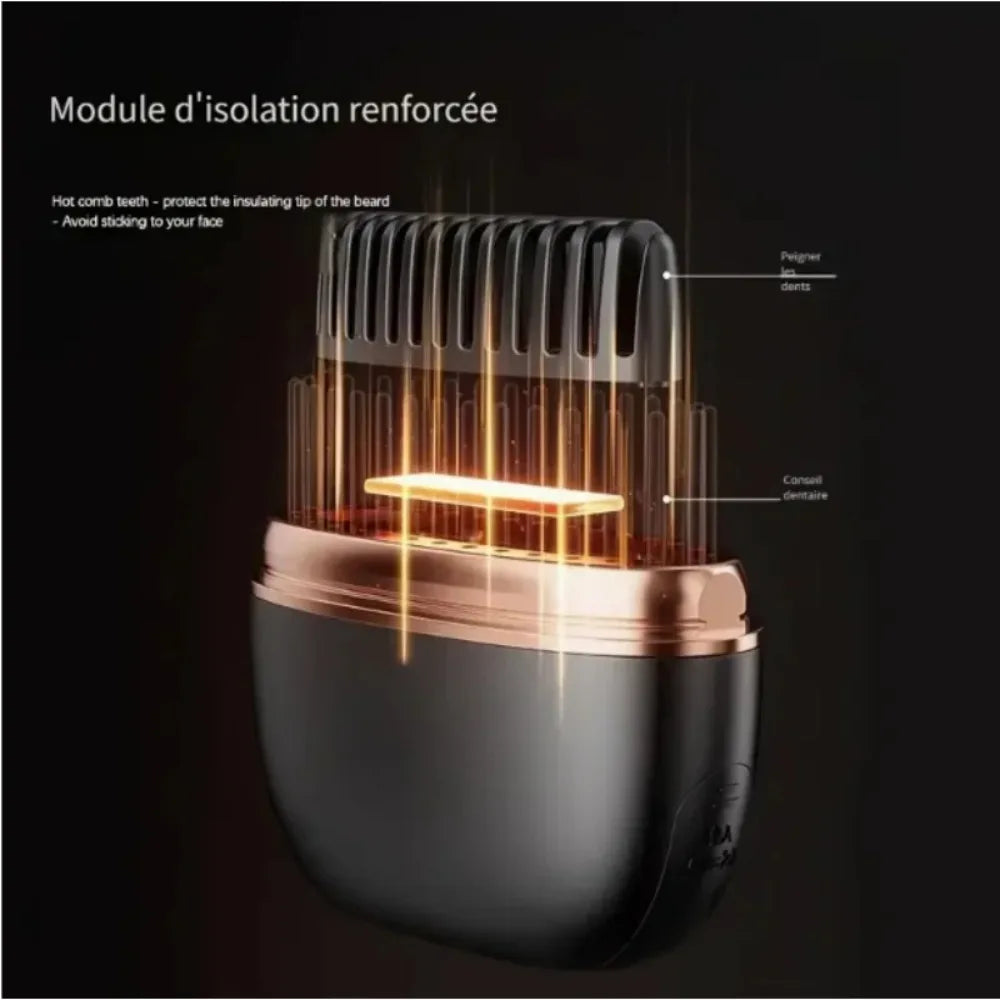 Zimir Mini Rechargeable Hair Straightener Brush With Temp Control