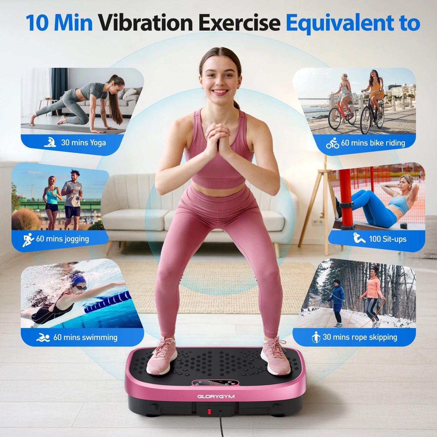 Magnetic Vibration Plate Exercise Machine 330 Lb Capacity