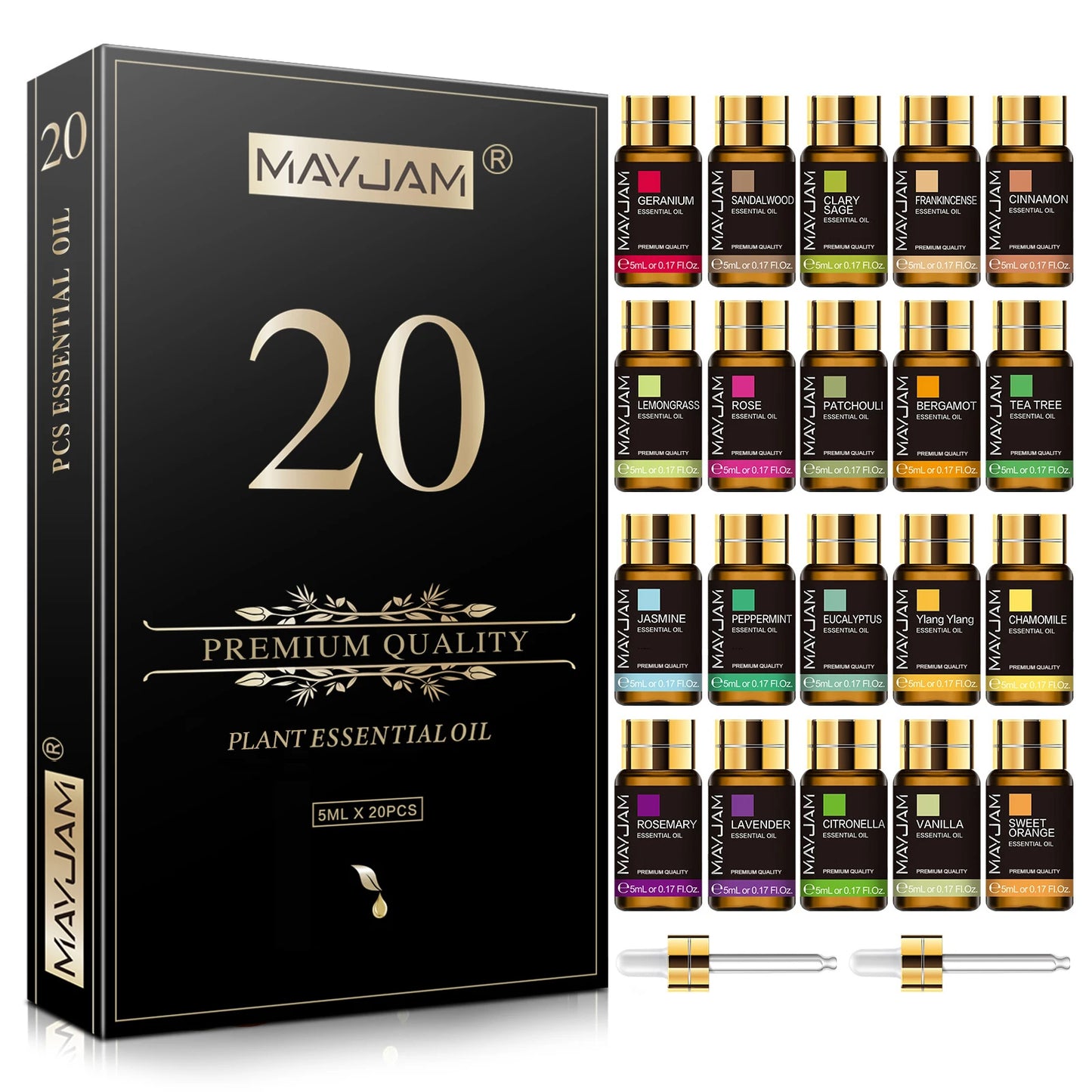 MAYJAM 20 Bottles Essential Oil Gift Set For Diffuser