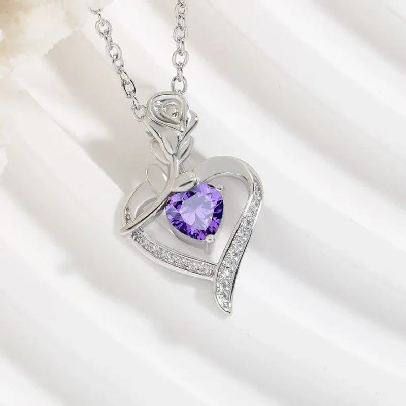 Zhixun Zinc Alloy Heart Shaped Pendant Necklace With Mood Tracker