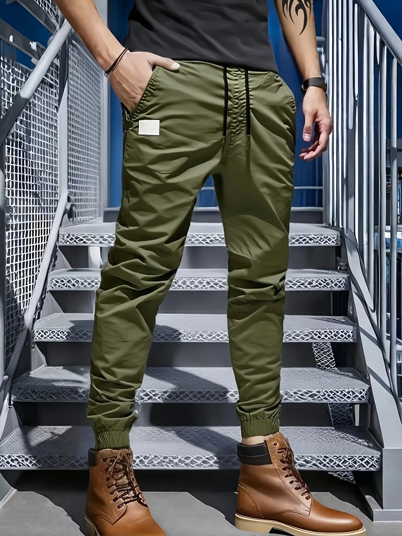 Winthunder Men Casual Loose Fit Multi Pocket Work Pants