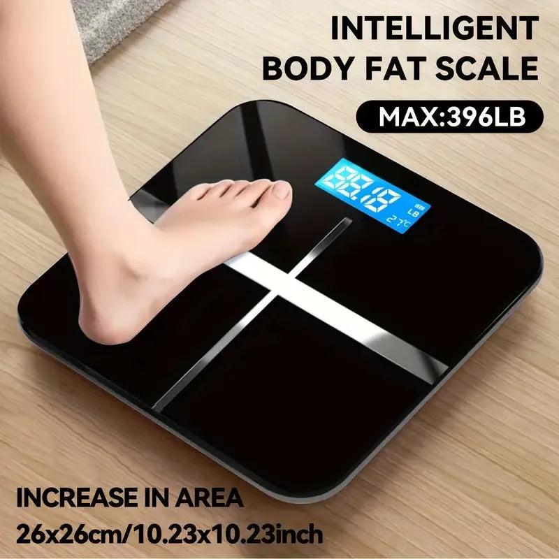 Digital Bathroom Scale With Tempered Glass And LCD Display