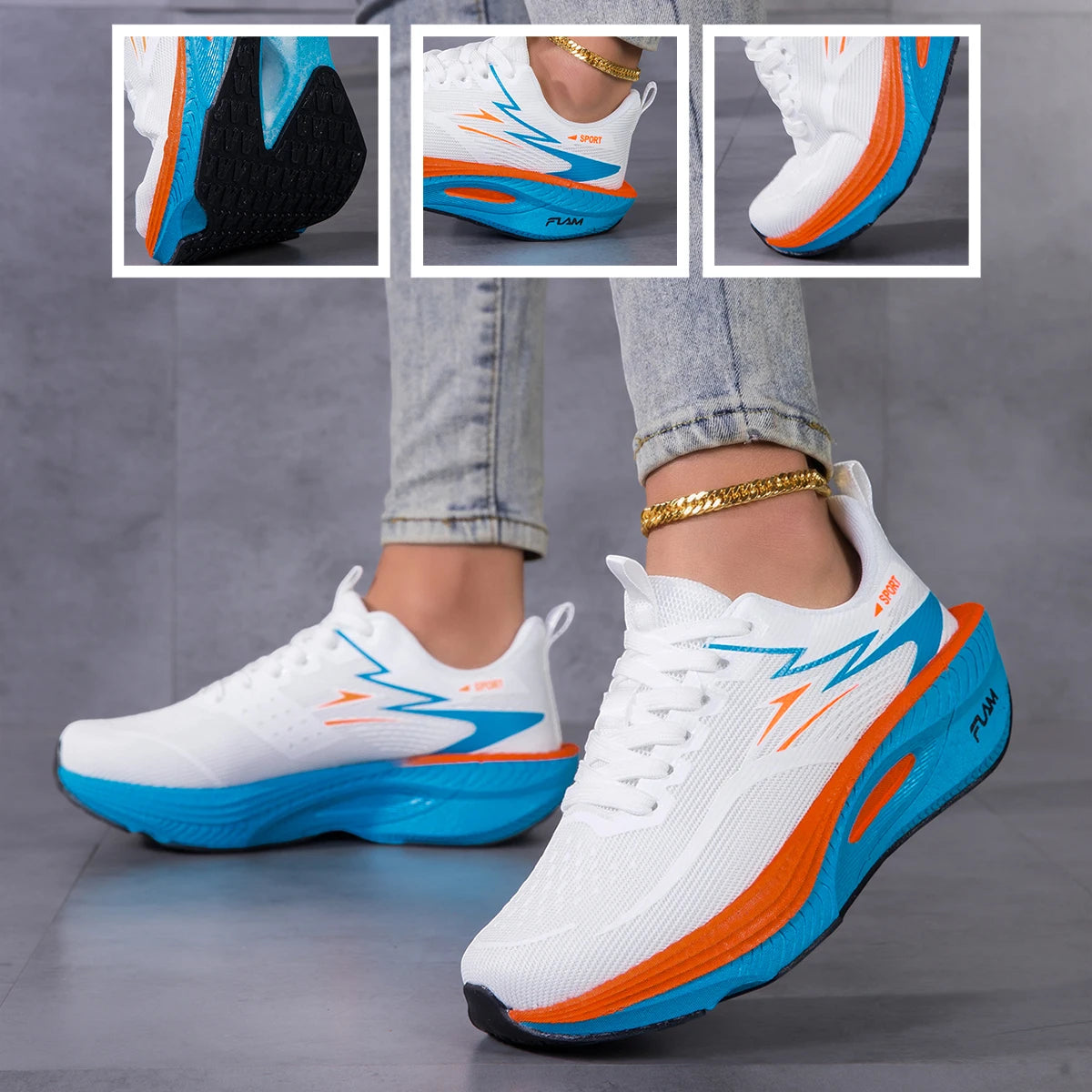 Breathable Platform Sneakers With Mesh Upper And Light Gym Comfort