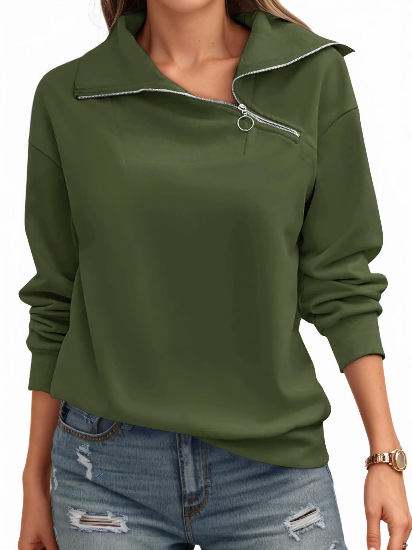 Fisoew Oversized Turtleneck Sweatshirt Fashion Fleece Pullover