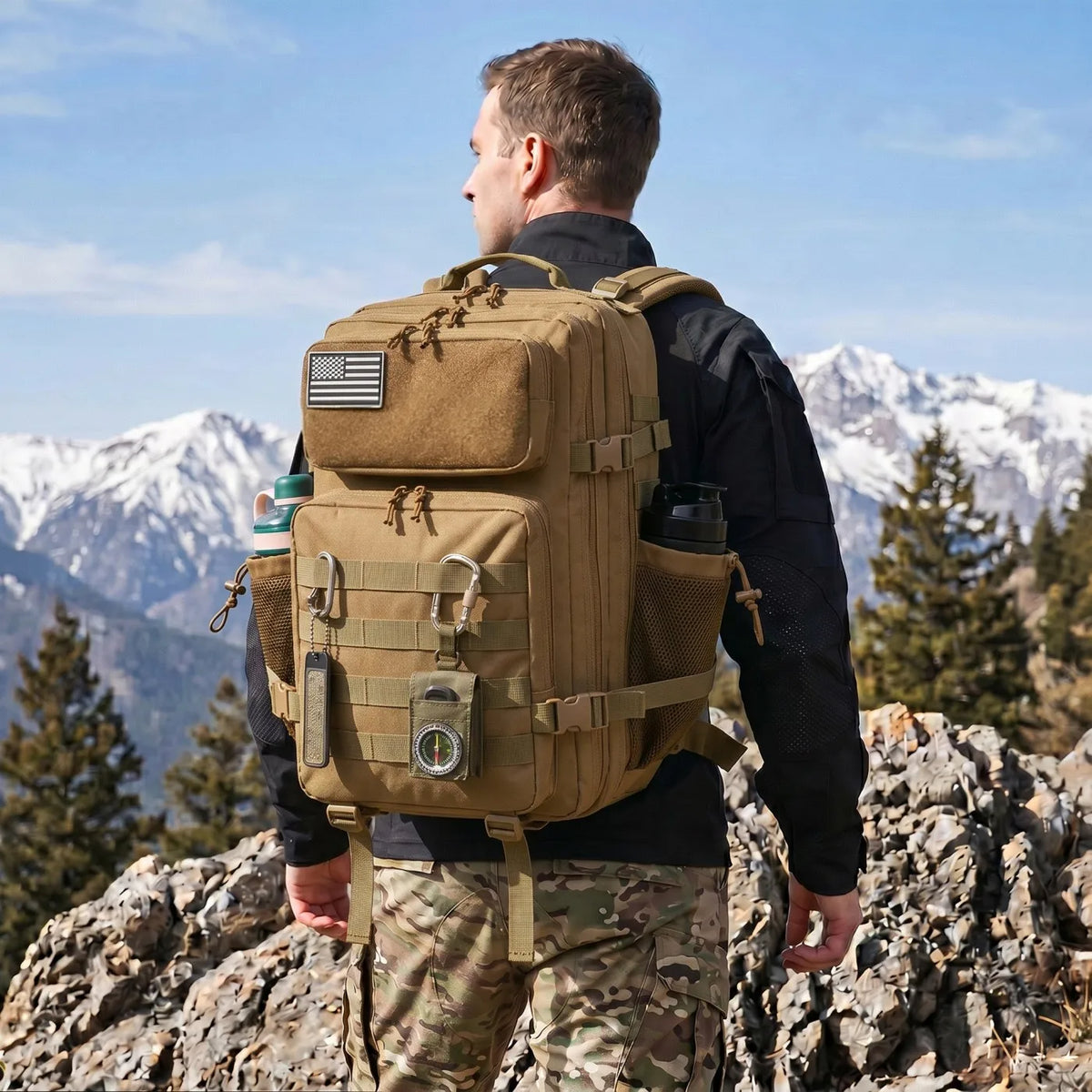 ReFire Gear Tactical Hunting Backpack With Dual Water Bottle Holders