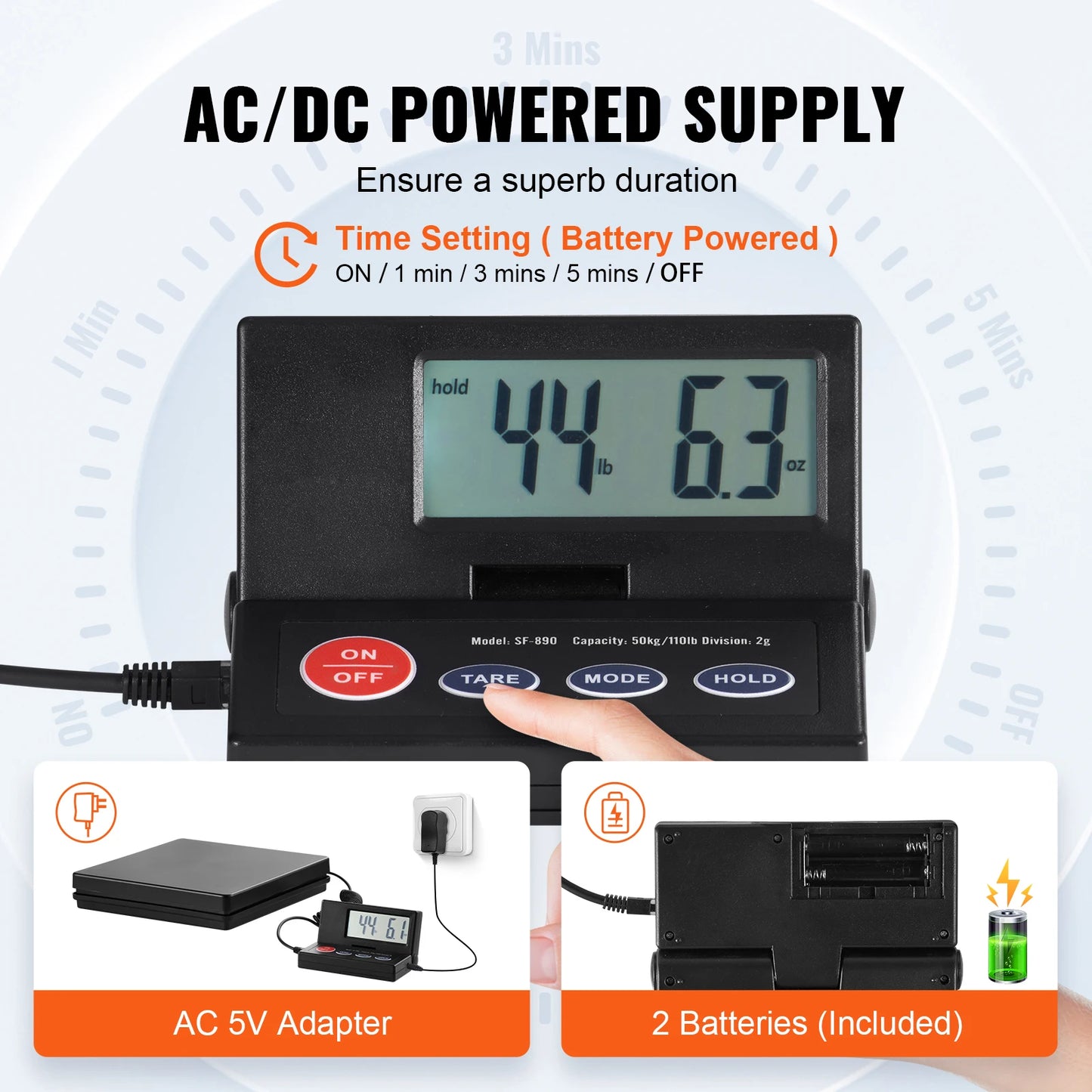 SucceBuy Digital Postal Shipping Scale With Timer And Foldable LCD