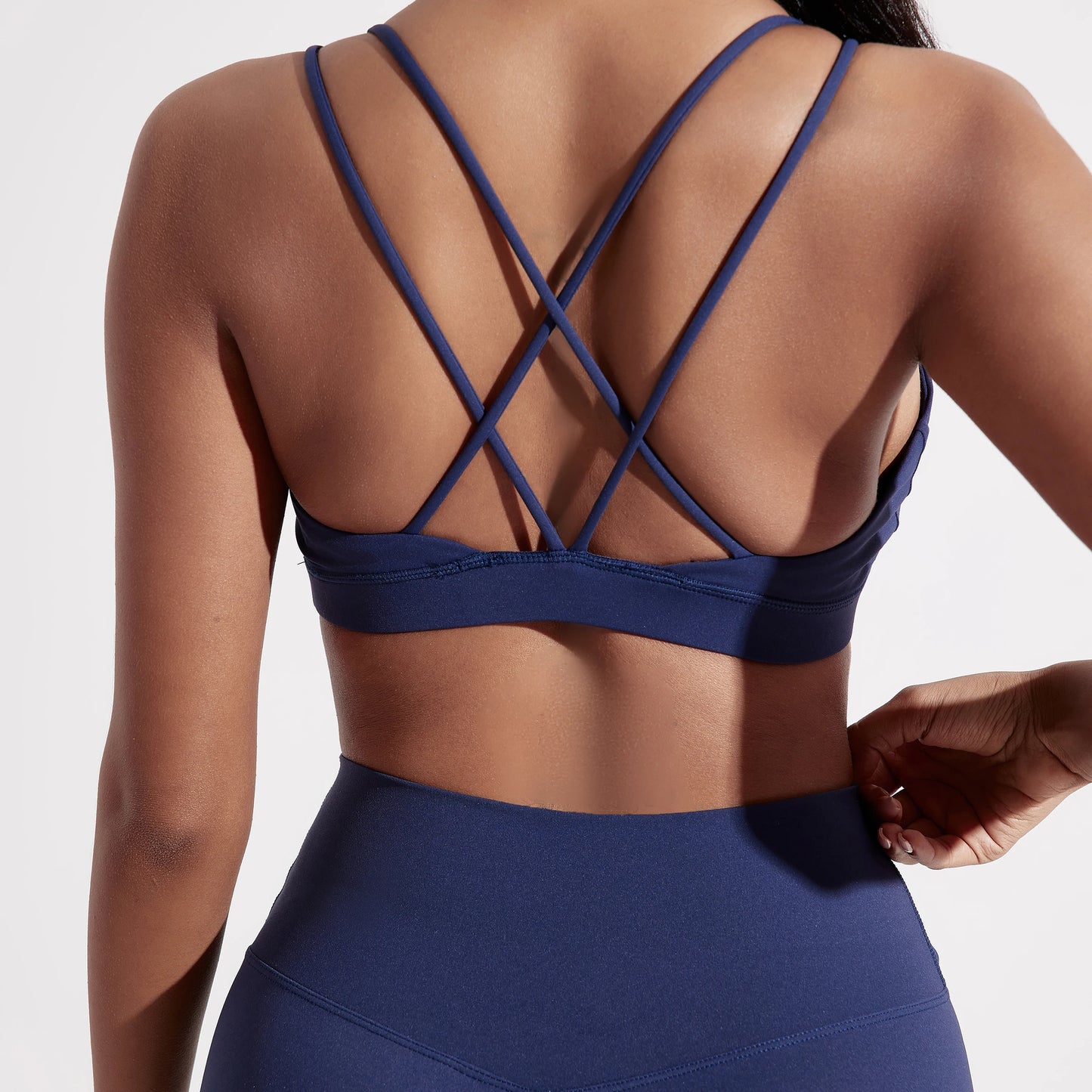 Cross Fitness Bra Women Nylon Spandex Chest Pad Breathable Gym