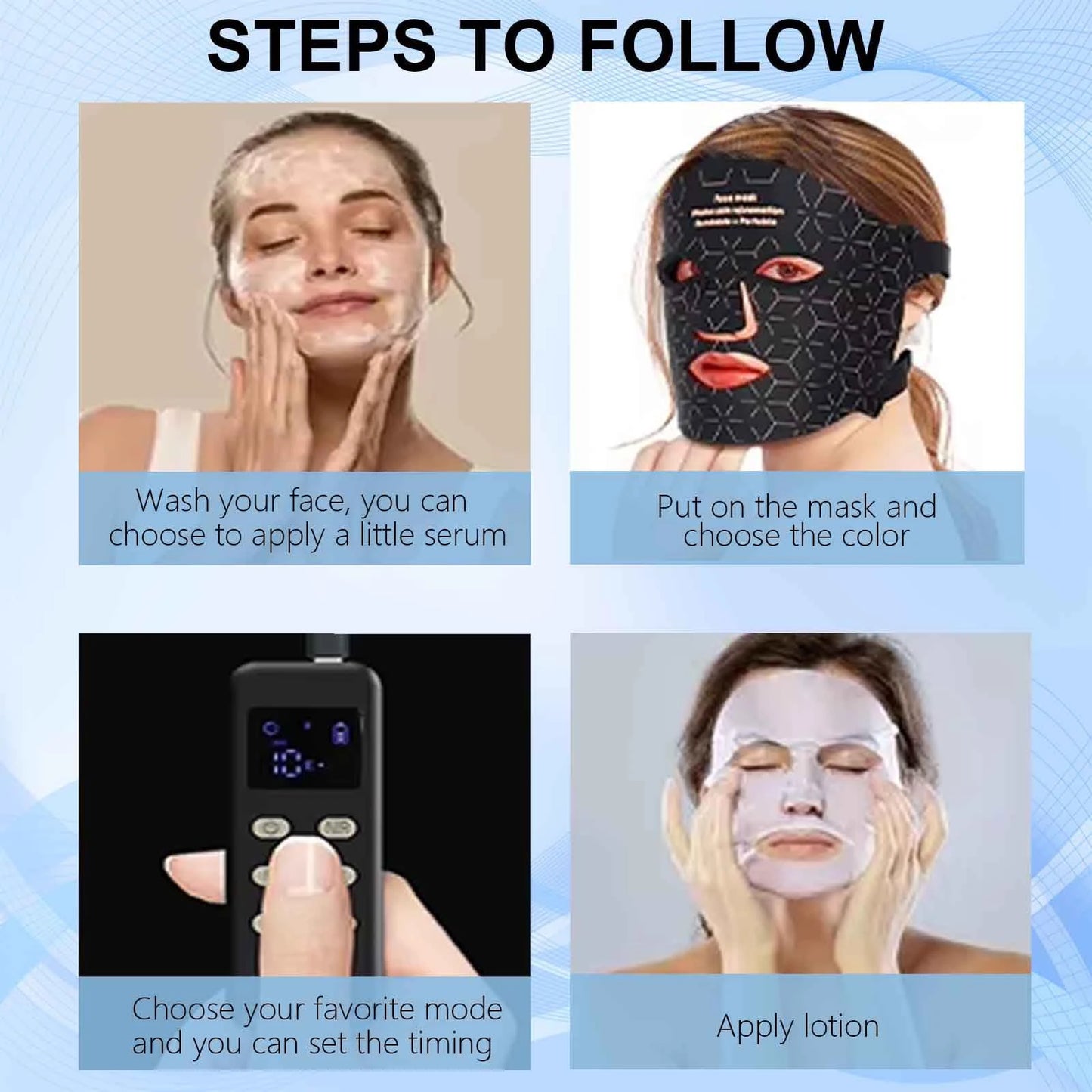 Portable Red Light Therapy Face Mask For Anti Aging Wrinkles