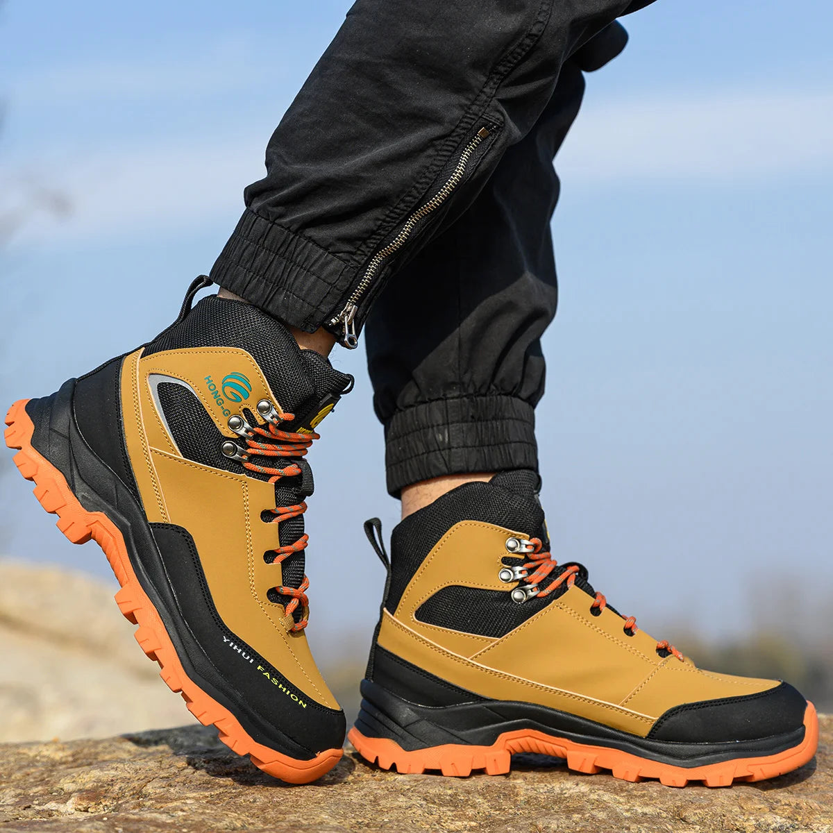 Veigar Men's Breathable Steel Toe Anti-Puncture Work Boots