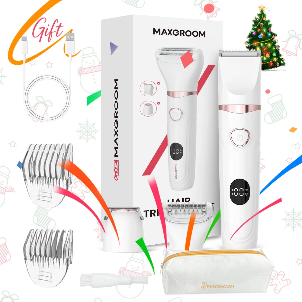 MAXGROOM 3-In-1 Women Electric Razor And Trimmer Waterproof IPX6