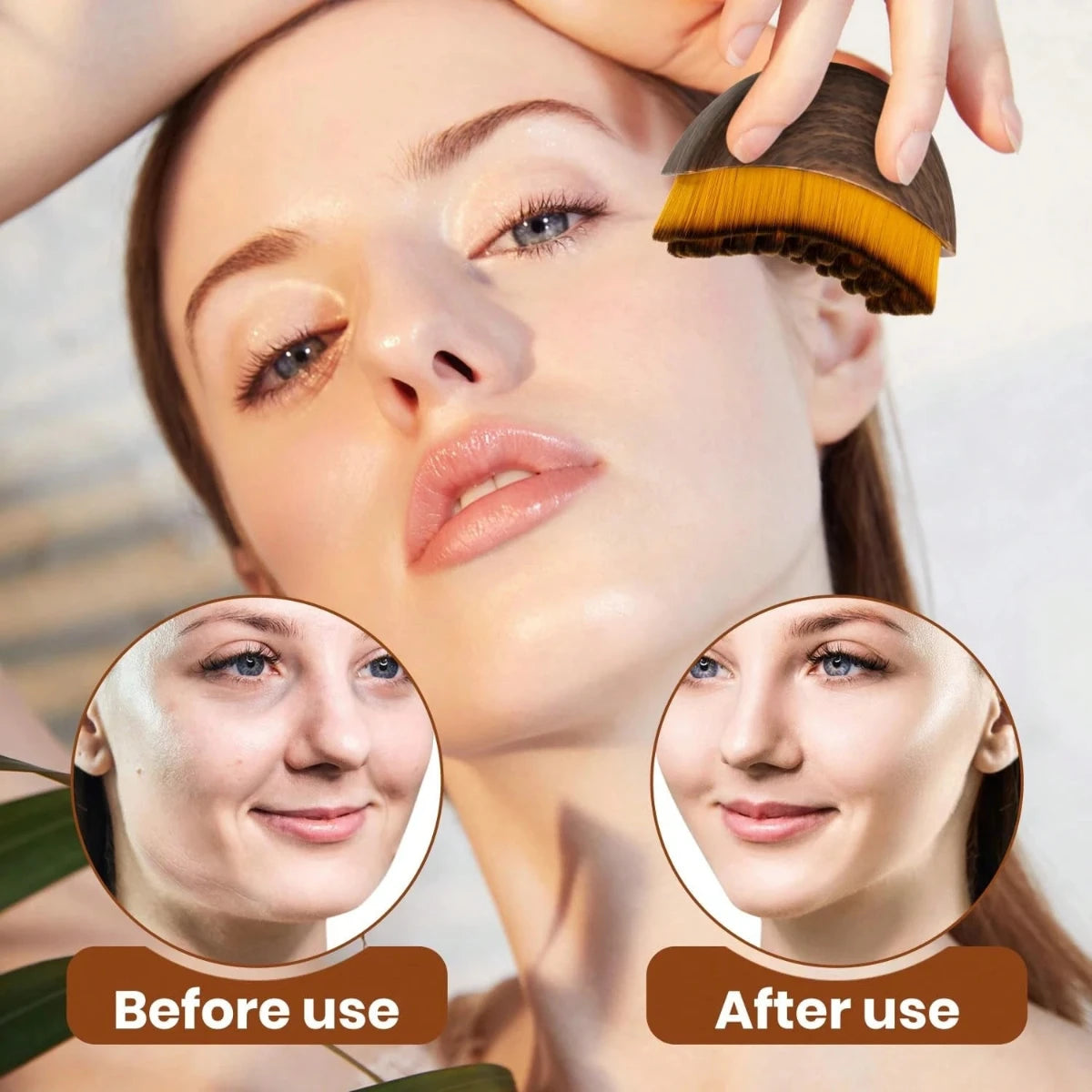 Manual Facial Lymphatic Brush For Chin And Jawline Contouring