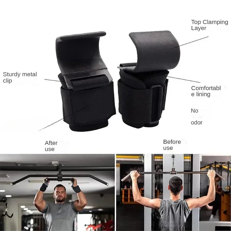 MIHJUSFDH Non-Slip Weight Lifting Hooks For Deadlift And Pullups