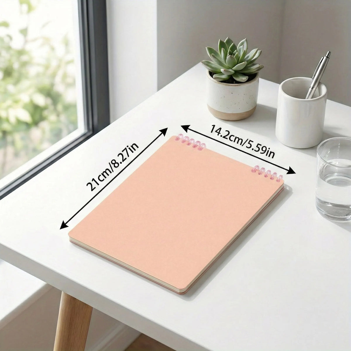 Standing Desk Spiral Notebook Aesthetic Thick Lined Twin Wire Journal