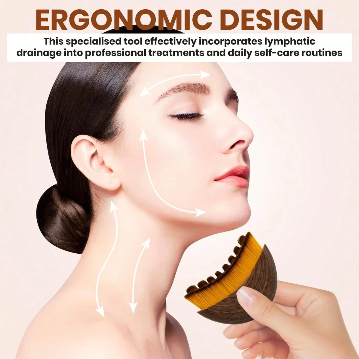 Manual Facial Lymphatic Brush For Chin And Jawline Contouring