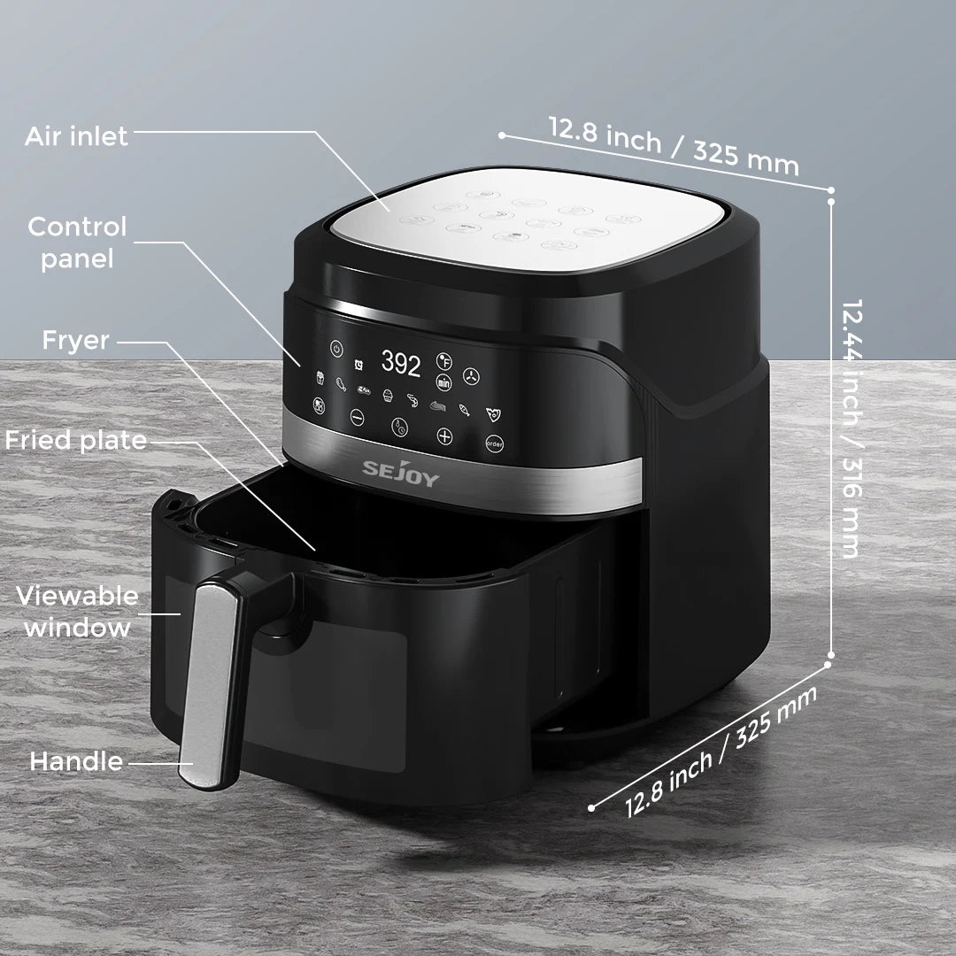 Sejoy 8-in-1 Air Fryer 6 Qt Premium Ceramic Coating