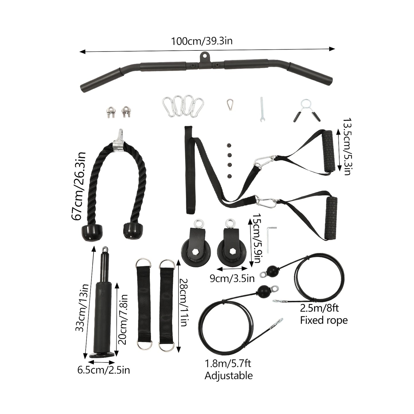Cable Weight Pulley System With Safety Ropes Home Gym Equipment