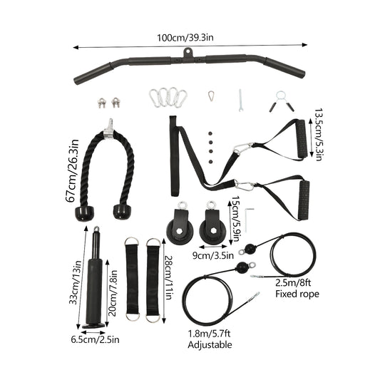 Cable Weight Pulley System With Safety Ropes Home Gym Equipment